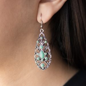 Fantastically Fanciful Green Earrings